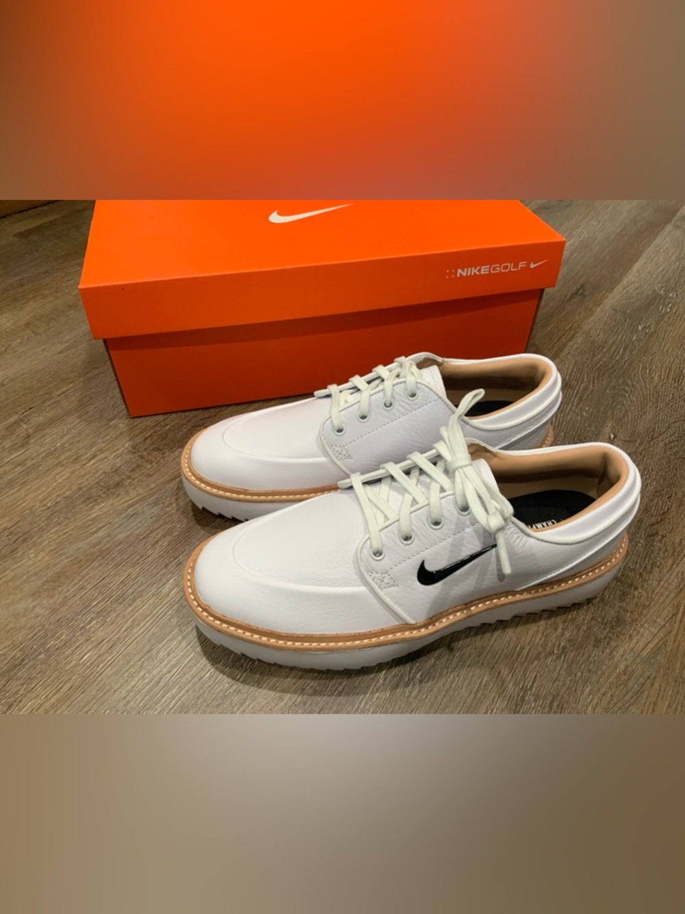 New Nike Janoski G Tour Golf Shoes White Black Vachetta Tan BV8070 100 Men Sz 8